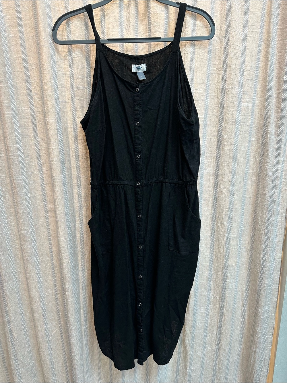 Linen Blend Button Up Dress